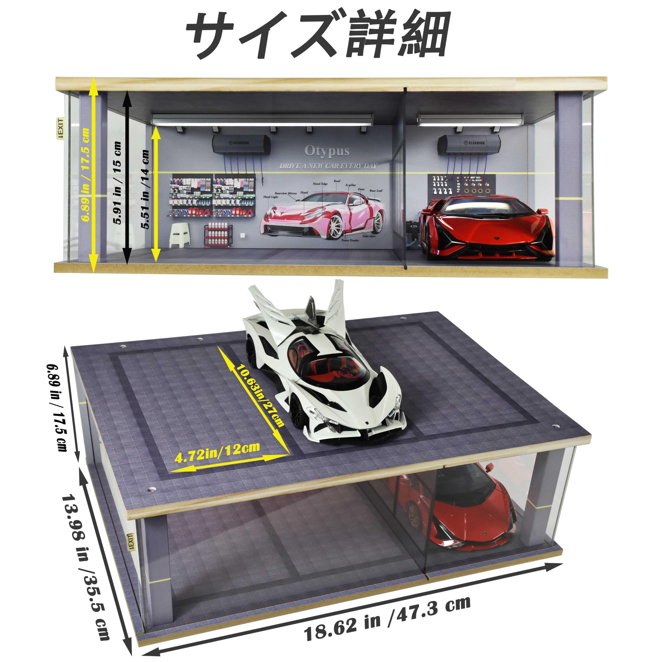 Amazon.co.jp: Otypus 1/18 スケール モデルカー ディスプレイケース